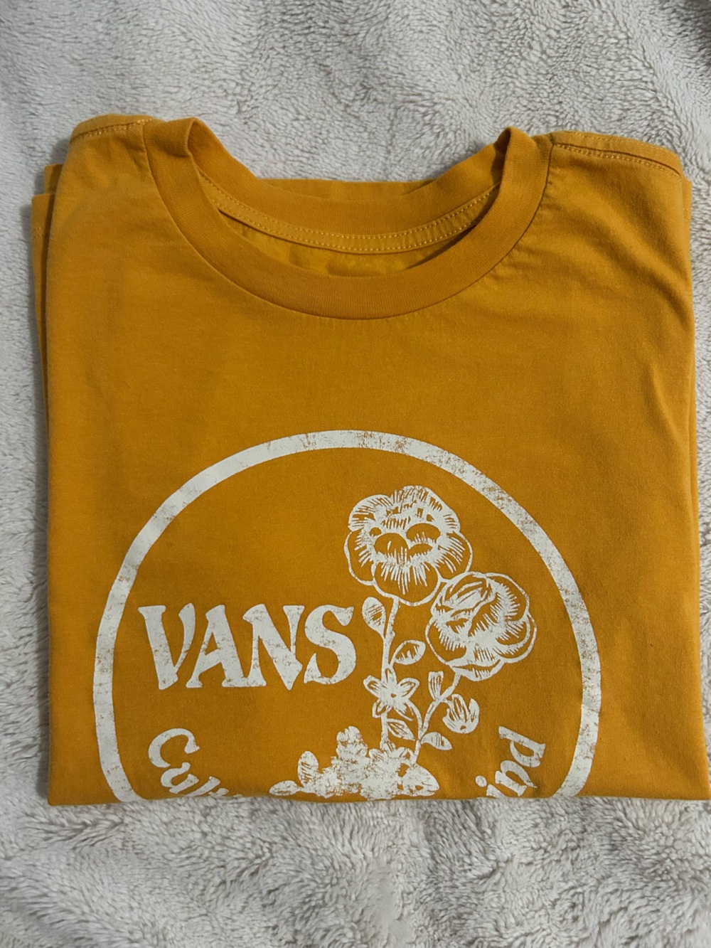 Vans Kids Mustard Yellow Floral Logo Tee